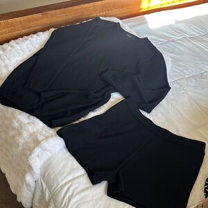 Women's Black Knit Shorts